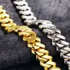Gioielli hip hop hip hop 3 file ghiacciate cravatta cubana diamante sier braccialetto a catena moissanite