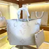 Sacs de créateurs en cuir authentiques blanc sacs pratiques sac à main imprimé sac fourre-tout pour femmes en cuir