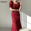 فساتين الحفلات Neploe Fashion Womens Clothing Retro Tassel 2024 Spring Edgerament Robe Femme Chic Halter Women Women Women