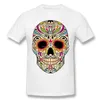 T-shirts voor heren Mexicaanse suiker schedel grappige t-shirt Mexicaanse kleur schedel uniek ontwerp t-shirt mannen katoen tops ts harajuku strtwear t240510