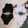 Womens Sports Tanks Briefs Set Letter Embroidered Swimwear Bra Designer Ladies Underwear Two Colors ggitys YZEL