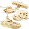 3D DIY Wood Puzzle Toy Series Military Série de véhicules de réservoir Set Creative Assemblé Assemblé Toys Gifts for Children Kids 240510