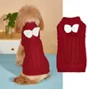 Hondenkleding Mid-hoge kraag Pet Sweater Gezellig Stijlvolle bowknot Decor Warm Winterhond/kattenvest Zacht adembenemend gemakkelijk te klein