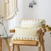 Pillow Yellow Black Cotton Jacquard Cover 45x45cm/30x50cm Tassels Sofa Bed Home Decoration PillowCase Sham