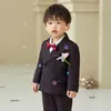 Костюмы маленькие мальчики 1 год рождения костюм для новорожденного японская детская куртка жилеты брюки для бабочки платье детское свадебное костюм вечеринки