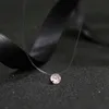 Colliers de pendentif Collier à cristal brillant à la mode Zircon Pendant Transparent Fish Fitre Invisible Collier de bijoux pour femmes