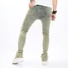 Jeans masculinos Fashion Falos vintage Men Hip Hop Slim Pants Male Streetwear rasgou calças jeans de jogging casual sólidas