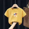 Mode Baby Kinder T -Shirt Cotton Luxus Marke Print Shirt Summer Boy Girl Kleidung Kurzarm lustige Kawaii Kinder Casual Tops 240510