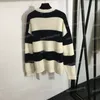 Contrast Color Letter Pullover Sweaters Long Sleeve Stripe Sweaters Women Casual Home Warm Sweater Designer Clothes Wool Knitted Tops