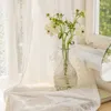 Kurtyna 1pc biały kwiat koronki pionowe zasłony paski do salonu Sheer Window Drape Balcony