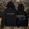 Men's Hoodies Sweatshirts Dear Person Behind Me Hoodies with Kangaroo Pocket Man Pullover Vintage Aesthetic Hoodie with Words on Back Unisex Trendy Hoody T240510