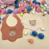 TQVL Bibs Burp Cloths Personalized baby girl items cute bear bib apron clothes newborn scarf boy waterproof cotton name gift d240513