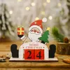 Ornament Countdown Christmas Advent Calendar Desktop Träblock Santa Snowman Reindeer Tabletop Decoration 1030