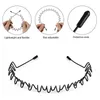 Hair Accessories Mens ring-shaped hair band with wavy hair band washbasin unisex mens ring-shaped hair band anti slip black metal spiral headband womens d240513