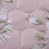 Bettwäsche -Sets Baumwoll Bettdecke Abdeckung Set mit gesteppten Betspannungskissen Shams 4/6PCS Vintage Gartenblumendeckel weich atmungsaktiv