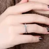 Wedding Rings NeeTim Real 3 Carat Moissanite Womens Ring 925 Sterling Silver Round Sparkling Laboratory Diamond Engagement Gift Q240511