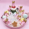 5st ljus söta bowknot födelsedag nummer ljus prinsessan prins 0-9 nummer ljus kakedekor digital ljus topper cupcake fest ljus