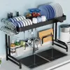 Kitchen Storage Sink Rack Stainless Steel Countertop Dish Shelf Multifunctional Draining Organizer Holder J