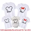 Family Matching T-shirt Mouse Head TShirt Cartoon Dad Mom Brother Sister Tees Baby Rompers Family Trip Outfits Top Tee 240507