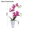 Dekorative Blumen künstlicher Schmetterlings Orchideen Bonsai 12 Blumenköpfe gefälscht für Hochzeitsfeier Dekor Büro Desktop Lebende Origination