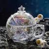 Кружки творческая стеклянная кружка с крышкой Spoon Симпатичная водяная чашка Оригинальные кофейные чашки пить бокалы для напитков Необычный чай