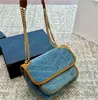 Luxury Designer Quilted Tote Bags Fashion Solid Color Jeans Denim Bags Shoulder Crossbody Bag Girl Chain Handbag