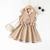 Vestidos de menina vestido de bebê menina 4-8 anos de estilo coreano sem mangas para crianças vestidos de camisa de moda de moda