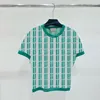 3 ألوان Tees Tees Logo Logo Jacquard Knits Short Sleeved Tep -Slebtked Top to Ford