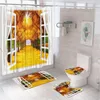 Rideaux de douche Joué Maple Feuilles de rideau de jardin ensemble Forest Flore Flower Witorners Salle de salle de bain Couvre-toits de tapis de baignoire