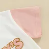 衣類セットブロトーナダディーガールズベビー服の手紙刺繍小袖Tシャツカジュアルショーツセット2PCS幼児夏の服装