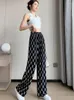 Frauenhose Sommer Frauen Draw String gerade Bein Vintage Low Rise Striped Print Lounge Mädchen Hosen Streetwear Y2K Frauen