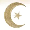 Dekorativa figurer Gold Moon Star Hanging Ornament Glitter Decor Wall Christmas Party Decorations