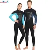 Women's Swimwear Full Body Wetsuit Women Men 3mm Long Sleeves Neoprene Cold Water Surfing Snorkeling Kayaking Swimming Wet Suit Back Zipt