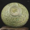 Figurine decorative cinesi vecchia statue intagliata a mano bronzo ciotola da tè vino da tè 2,4 pollici
