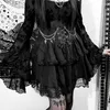 Signe goth black black fila cross catene mini faldas y2k sexy lolita estetico torta a più galli per Halloween