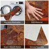 Carpets Gold et Rust Entrance Porte Porte de salle de bain Copper Copper Abstract Metal Verser Paint Anti-Slip Bedroom Kitchen Foot