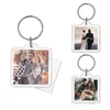 Party Favor 50 SETS 1.5 pouces carré en caractéristique personnalisée PO PO CLAYING INSERT INSERT Keychains pour les cadres d'image de bricolage