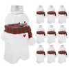 Aufbewahrung Flaschen 10 Sets Milchdeckel Weihnachtsgetränk Entzückende Saft trinken Süßigkeiten Gläser Lebkuchen Mann das Haustier Wasser leeres Verpackung