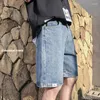 Męskie dżinsy Summer Casual Blue Denim Shorts Mężczyzna Y2K Koreańska moda cienka prosta ćwiartka