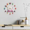 Väggklockor färgglad bok med fjärilar akvarellnummer tryckt väggklocka design för skrivning och skapande författare väggklocka