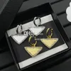 Golden Rhinestone Drop Earrings Charm Diamond Earrings Triangle Metal Eardrops Drop Studs