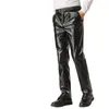 Pantalon masculin surdimension surdimensionné en cuir chaud pantalons pantalons hétéros cuero pantalones mâle automne plus velours