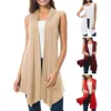 Open Front Cardigan Top Top Women Sleeveless Sleeveless Womens Chic Midlength per un 240513