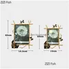 Paintings 6 7 10Inch Nordic Vintage Metal Butterfly P Family Portrait Nightstand Desktop Square Golden Picture Frames Home Decor Drop Dhvsy