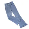 Jeans pour femmes 2024 femmes usures d'été surdimensionnées 100/150 kg de grande taille pantalon haute taille slim décontracté flare détendu 6xl 7xl