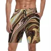 Men's Shorts Swimwear Blue Pink Purple Liquid Gym Summer Abstract Art Stylish Beach Short Pants Design Running Surf Swimming Trunks