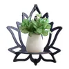 Decorative Plates Lotus Flower Shelf Candle Cup Organizer Crystals Display Rack Living Room Decoration Wall Storage Holder Retro Decor