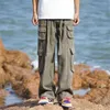 Pantalon masculin pantalon de cargaison de mode pour hommes pantalon de jambe large en forme d'été