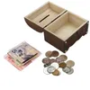 Storage Bottles Wooden Bank Safe Money Box Savings With Lock Wood Carving Handmade Fashion And Simple Home Good Items 2024