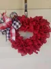 Decorative Flowers Home Heart-Shaped Red Garland Pendant Valentine'S Day Hanging Cloth Pleat Props Yard Fence Festival Decoration